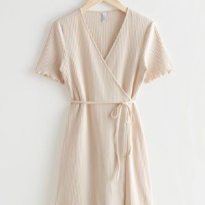 & Other Stories Ribbed Wrap Mini Dress Designed in Paris